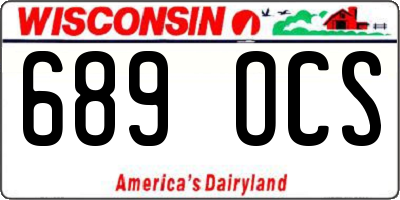 WI license plate 689OCS