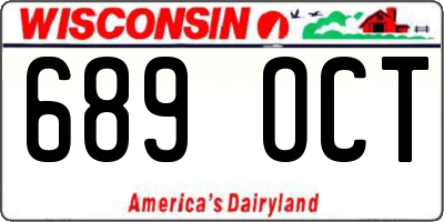 WI license plate 689OCT
