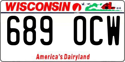 WI license plate 689OCW