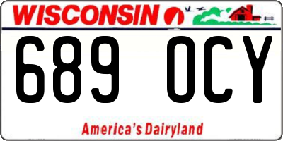WI license plate 689OCY