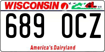 WI license plate 689OCZ