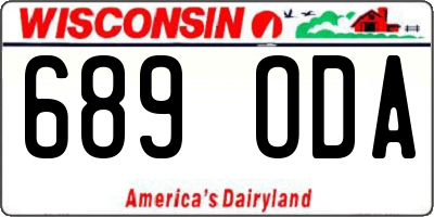 WI license plate 689ODA