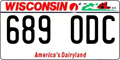 WI license plate 689ODC