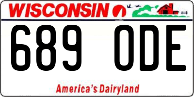 WI license plate 689ODE