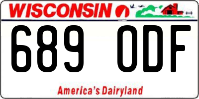 WI license plate 689ODF