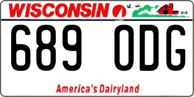 WI license plate 689ODG