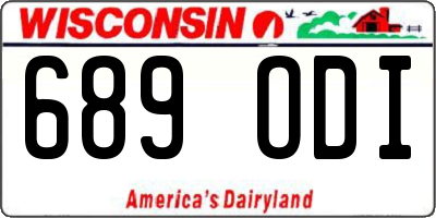 WI license plate 689ODI