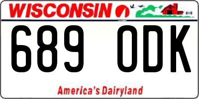 WI license plate 689ODK