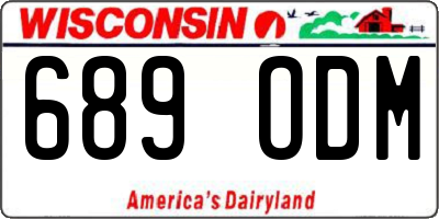 WI license plate 689ODM
