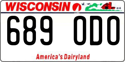 WI license plate 689ODO