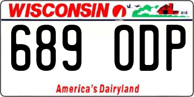 WI license plate 689ODP