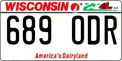 WI license plate 689ODR