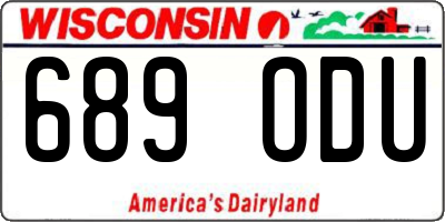 WI license plate 689ODU