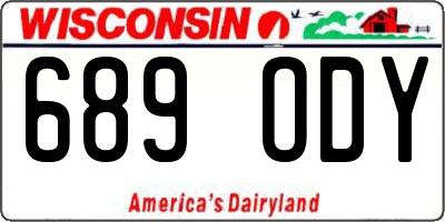 WI license plate 689ODY