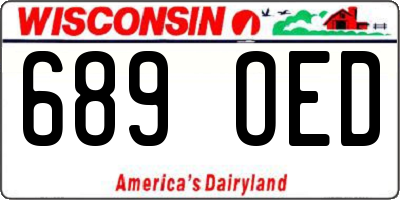 WI license plate 689OED