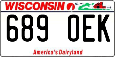 WI license plate 689OEK