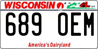 WI license plate 689OEM