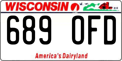 WI license plate 689OFD