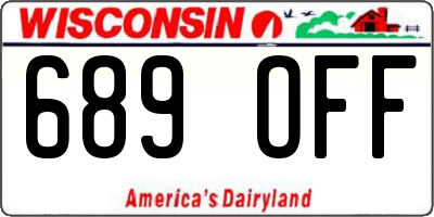 WI license plate 689OFF