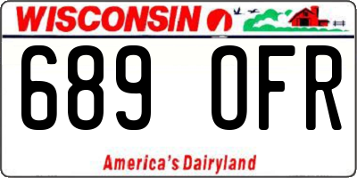 WI license plate 689OFR
