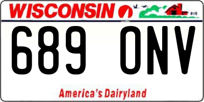 WI license plate 689ONV