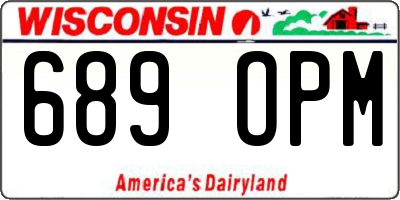 WI license plate 689OPM