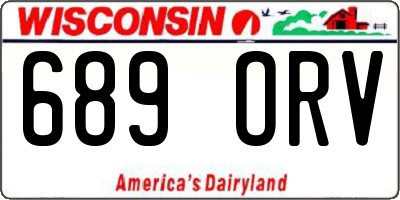 WI license plate 689ORV