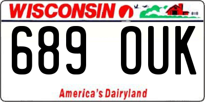 WI license plate 689OUK
