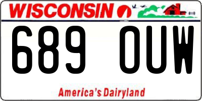 WI license plate 689OUW