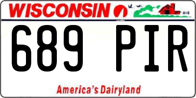 WI license plate 689PIR