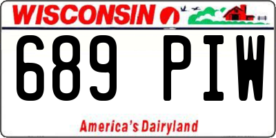 WI license plate 689PIW