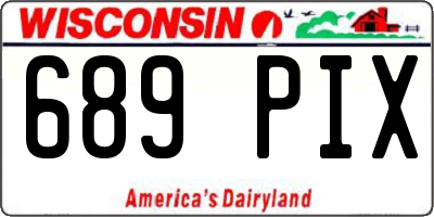 WI license plate 689PIX