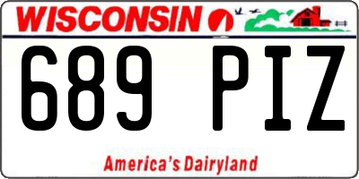 WI license plate 689PIZ