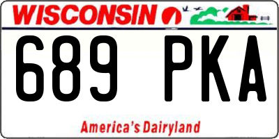 WI license plate 689PKA