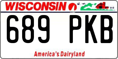 WI license plate 689PKB