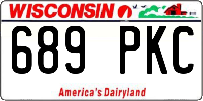 WI license plate 689PKC