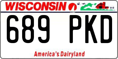 WI license plate 689PKD