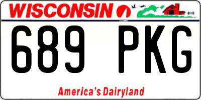WI license plate 689PKG