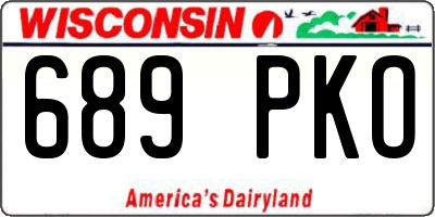 WI license plate 689PKO