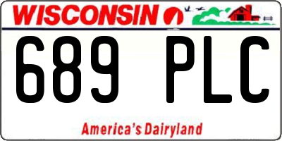 WI license plate 689PLC