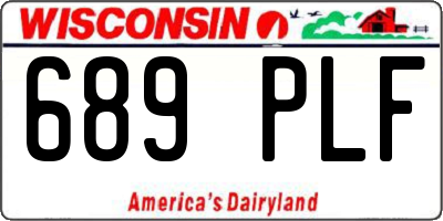 WI license plate 689PLF