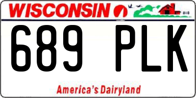 WI license plate 689PLK