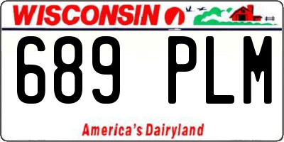 WI license plate 689PLM