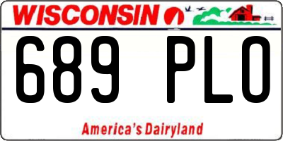 WI license plate 689PLO