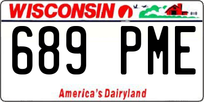 WI license plate 689PME