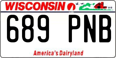 WI license plate 689PNB