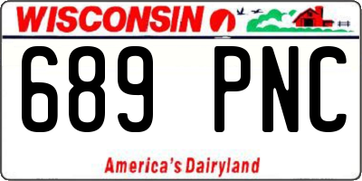 WI license plate 689PNC