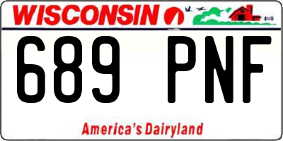 WI license plate 689PNF