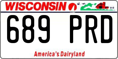 WI license plate 689PRD