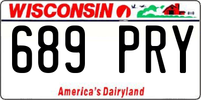 WI license plate 689PRY
